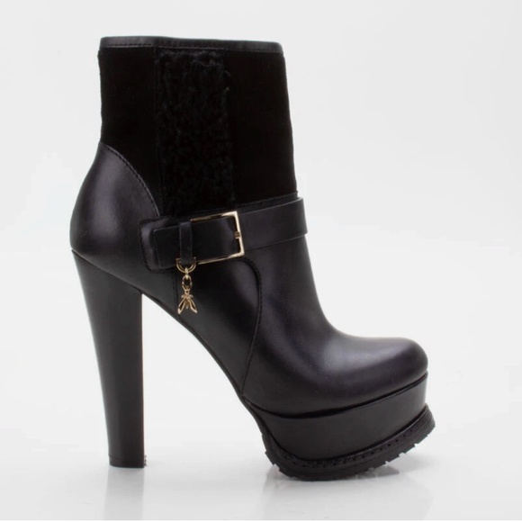 NEW Patrizia Pepe Ankle Boots Black and Gold - 37 1/2 (US 7 /12)